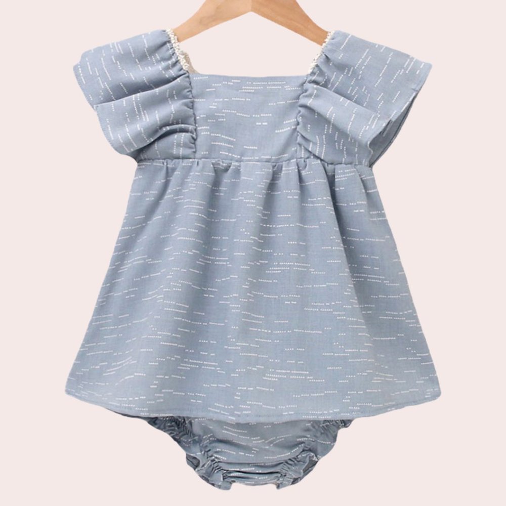 BABY GIRL CLOTHES DRESS PETROL BLUE